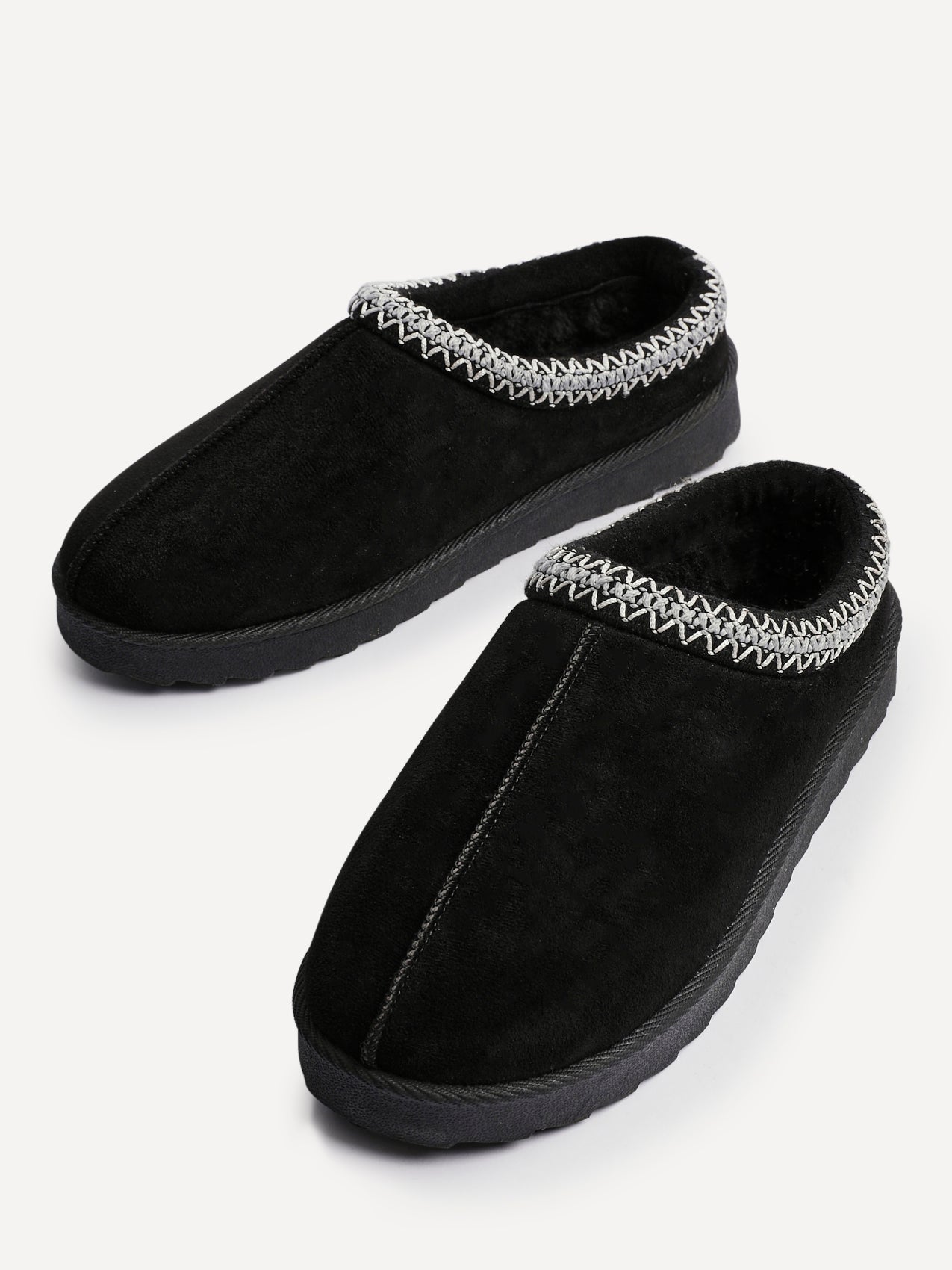 Tammy Black Faux Suede Slippers