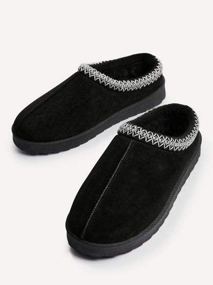 Tammy Black Faux Suede Slippers