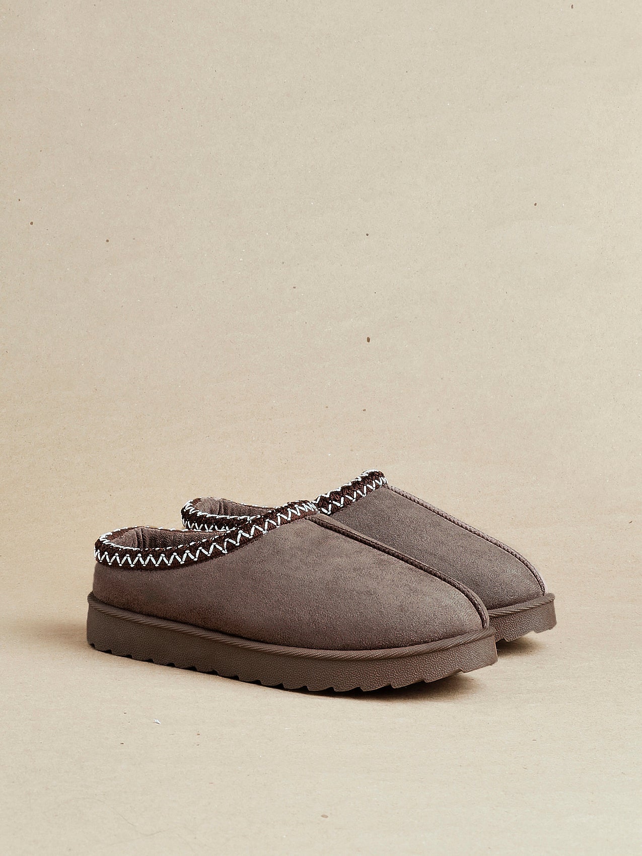Tammy Mocha Faux Suede Slippers