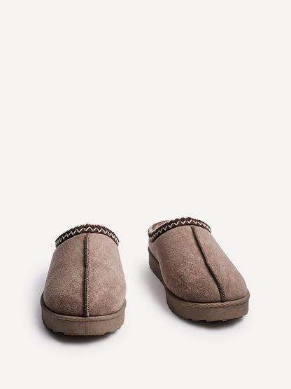Tammy Mocha Faux Suede Slippers