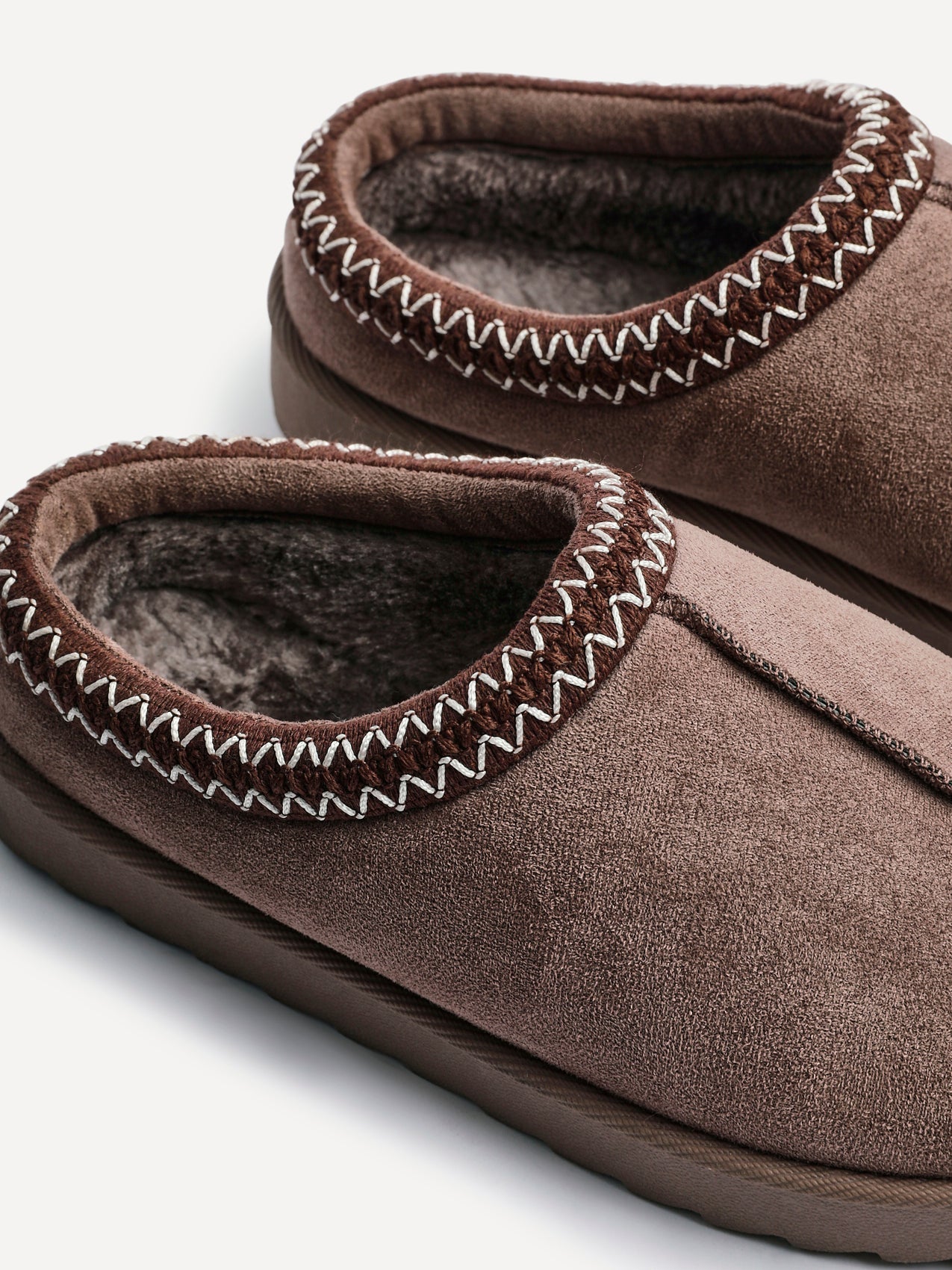 Tammy Mocha Faux Suede Slippers