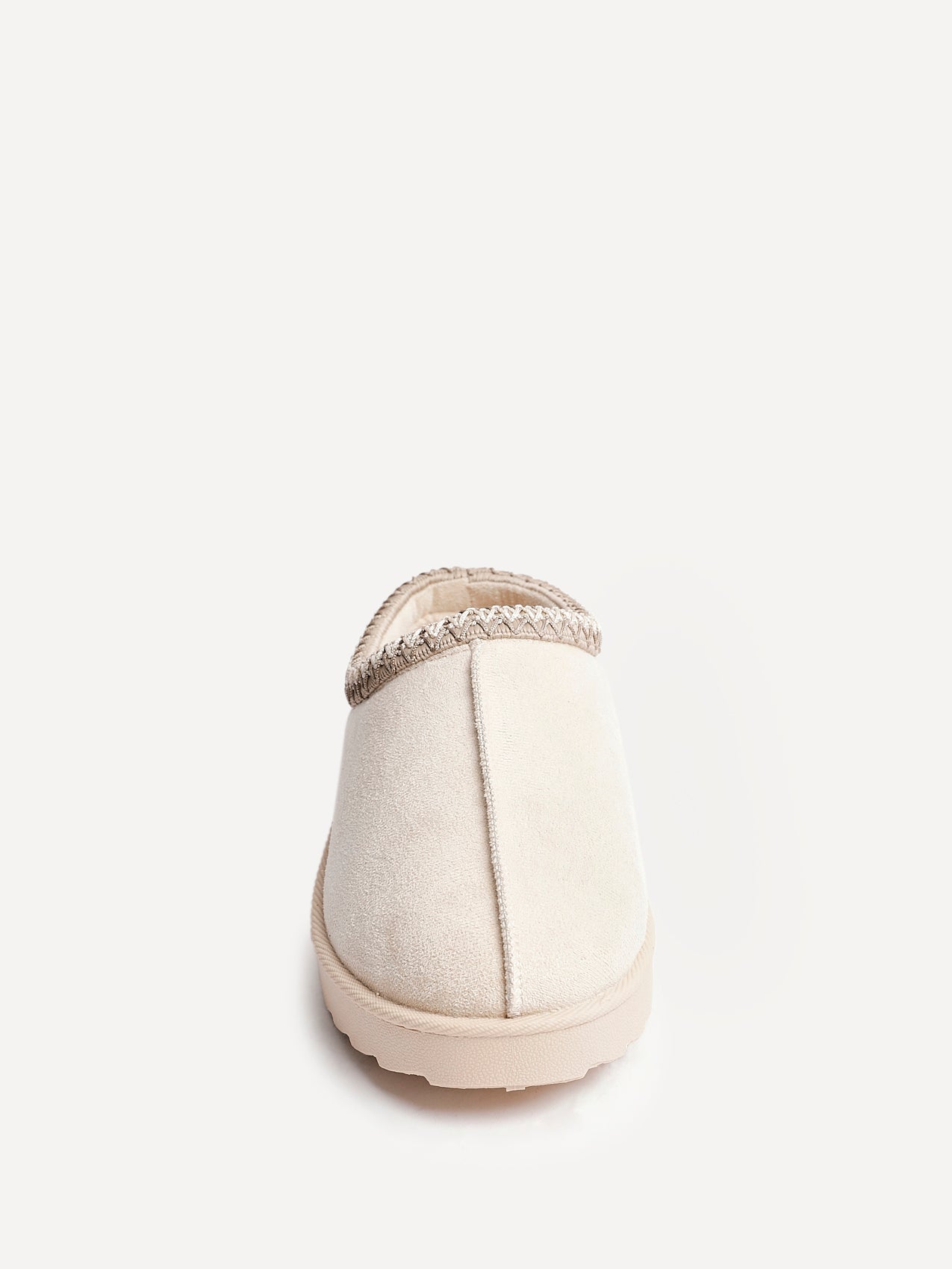 Tammy Beige Faux Suede Slippers