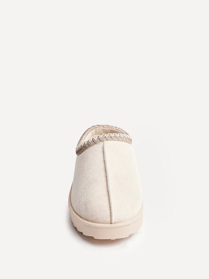 Tammy Beige Faux Suede Slippers