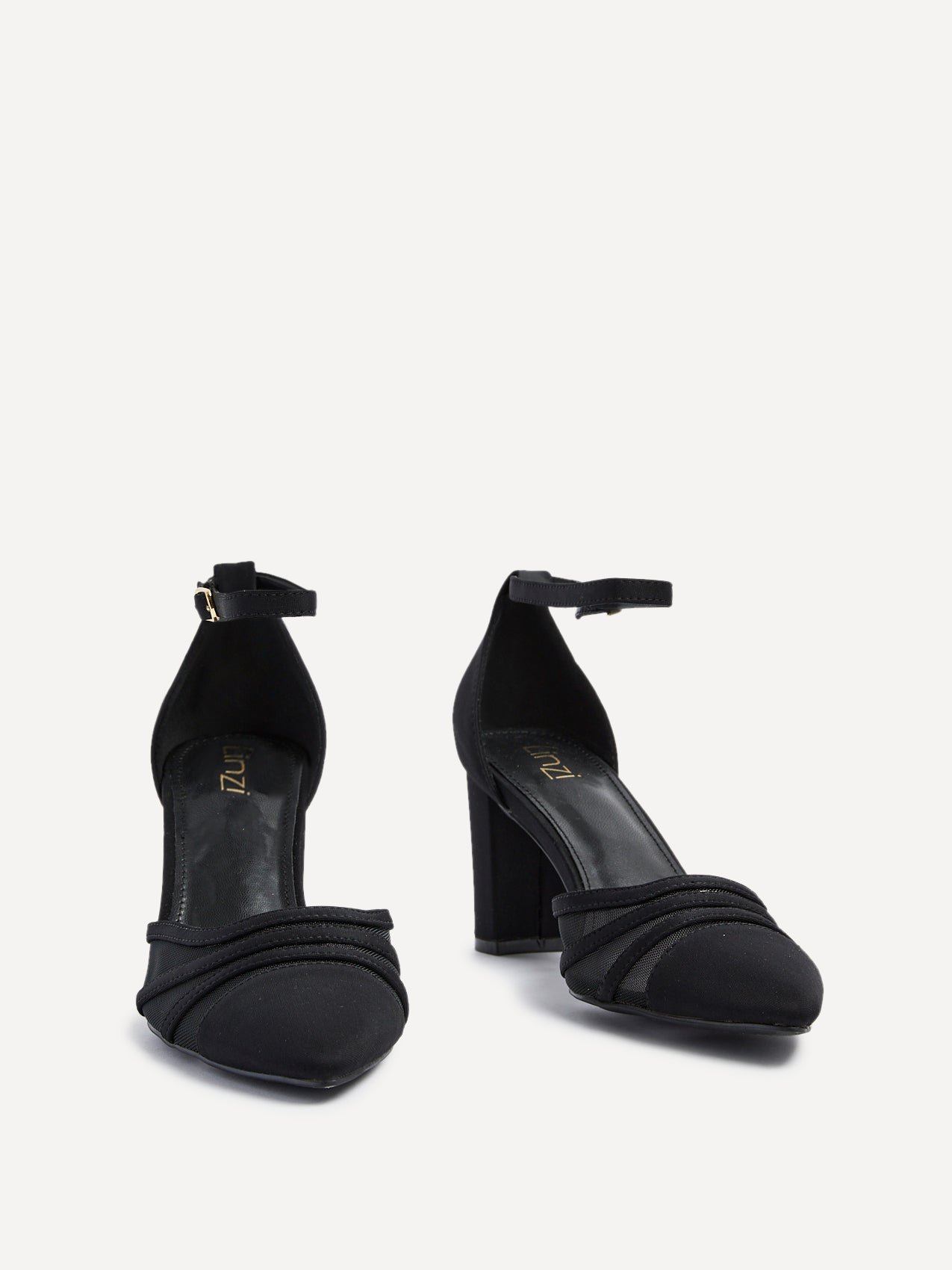 Tasha Black Scuba Mesh Court Heels