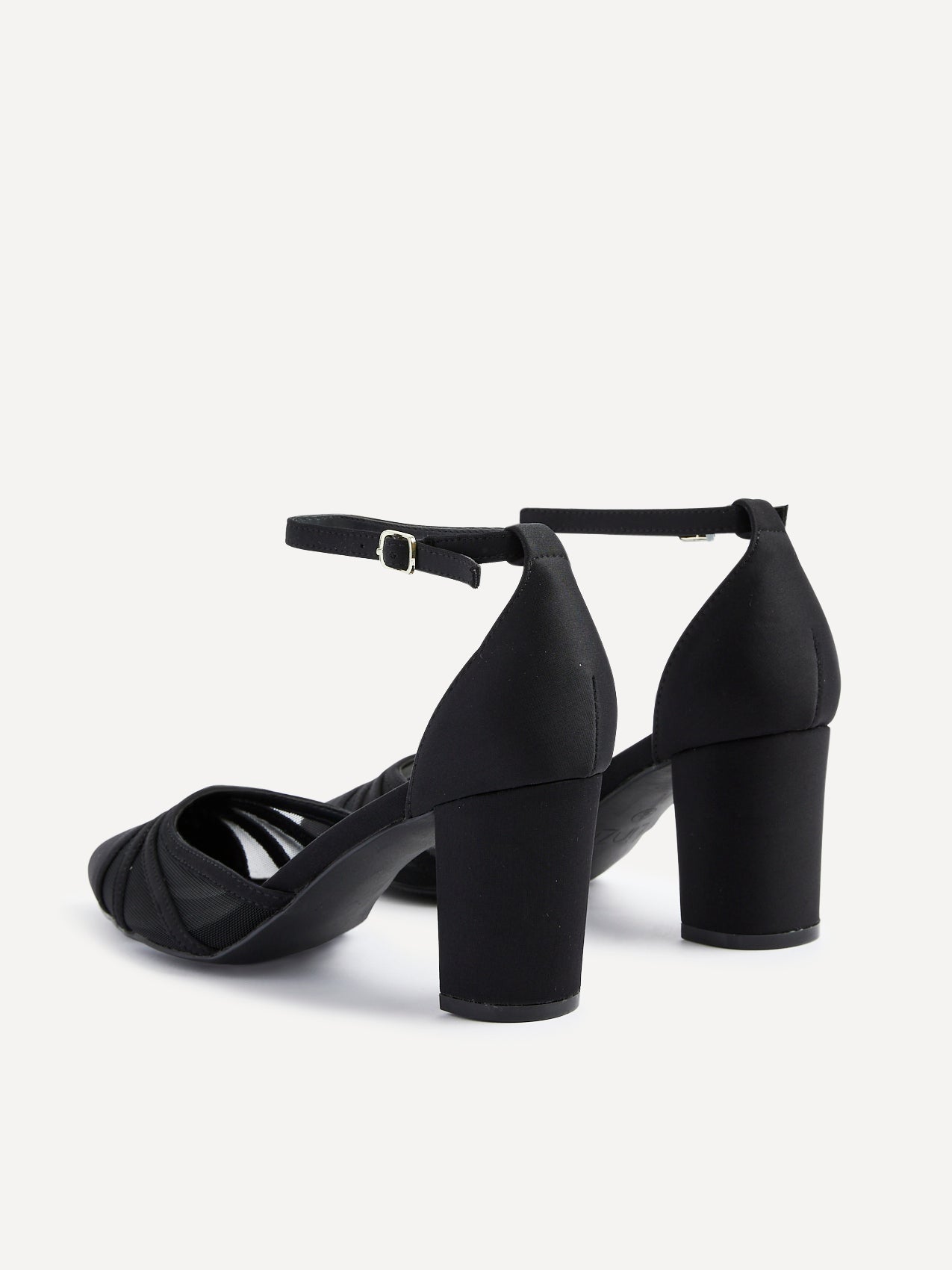 Tasha Black Scuba Mesh Court Heels