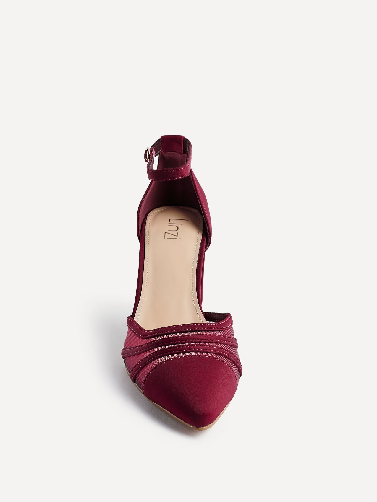 Tasha Burgundy Scuba Mesh Court Heels