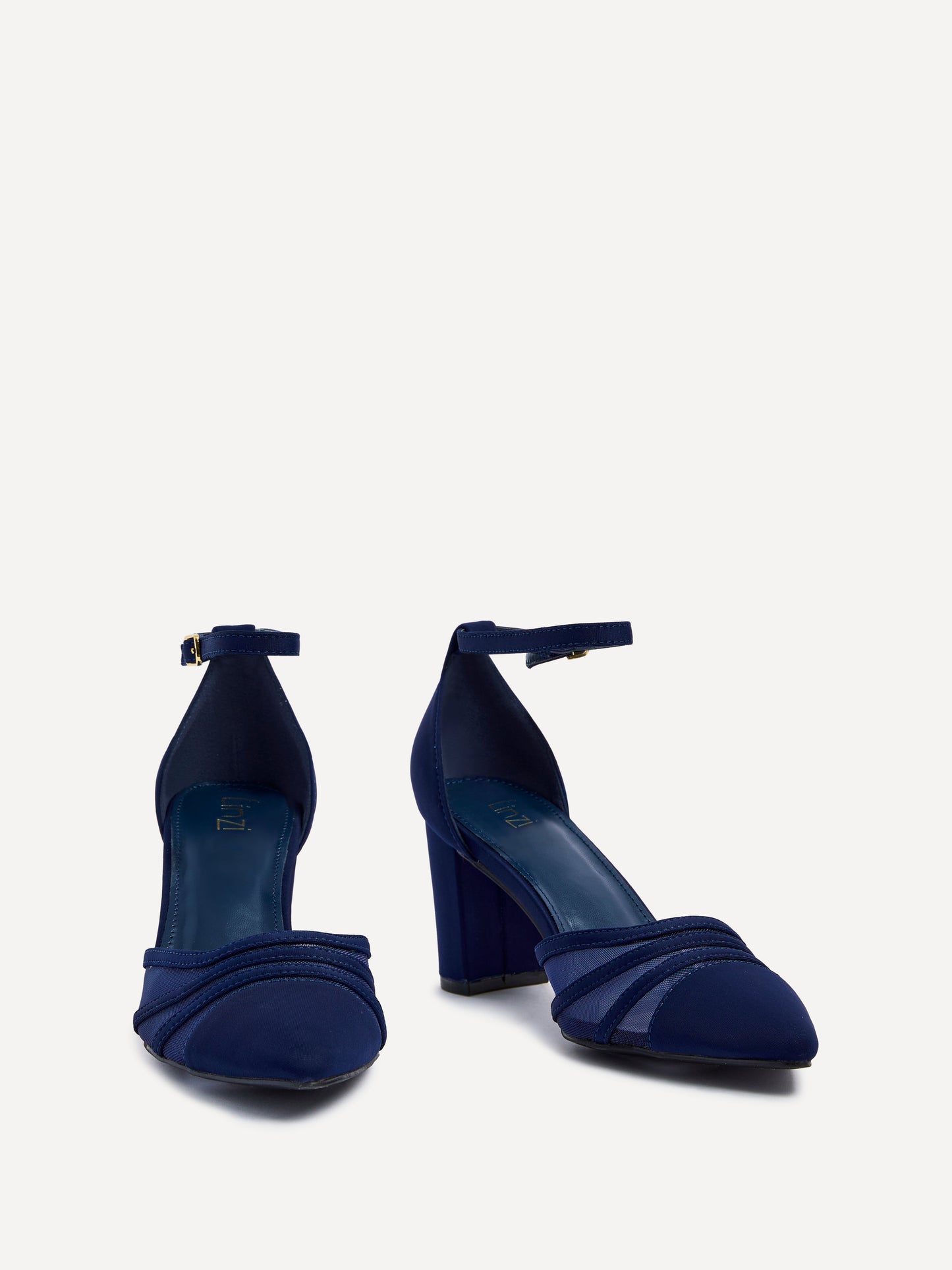 Tasha Navy Scuba Mesh Court Heels