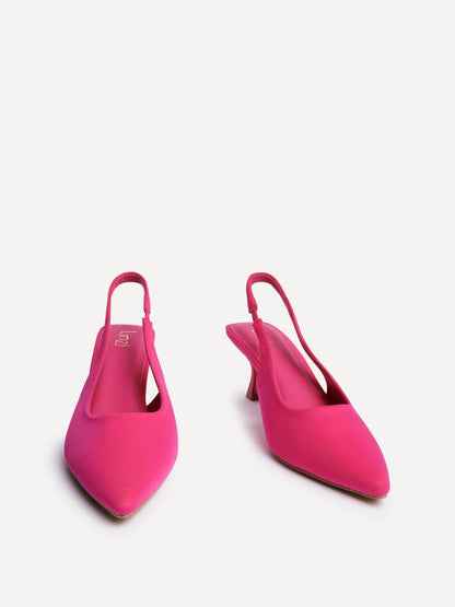 Tavia Fuchsia Scuba Slingback Court Heels