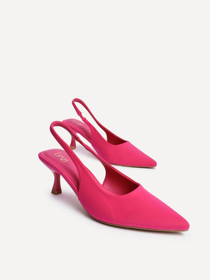 Tavia Fuchsia Scuba Slingback Court Heels
