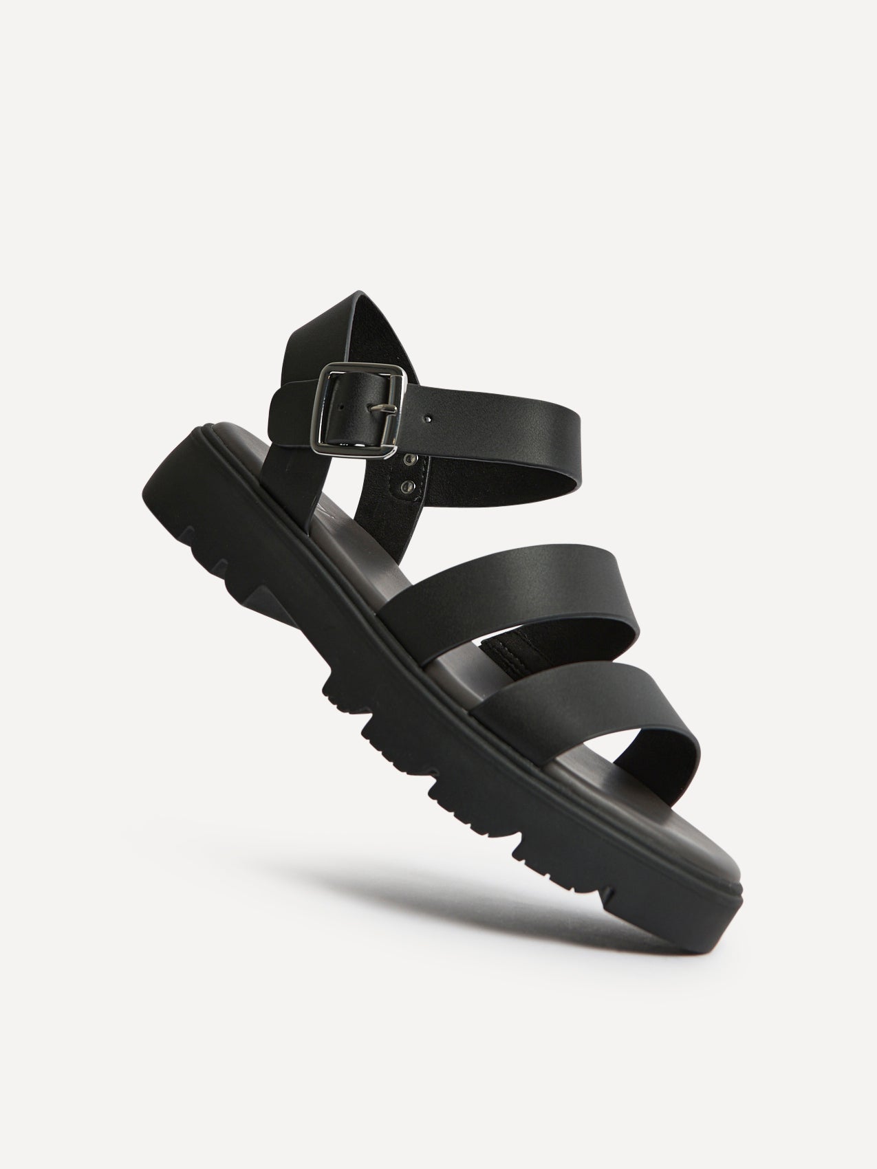 Tayla Wide Fit Black Gladiator Sandals