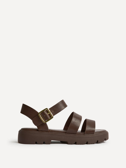 Tayla Wide Fit Brown Gladiator Sandals