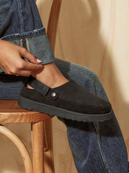 Teddy Black Faux Fur Clogs