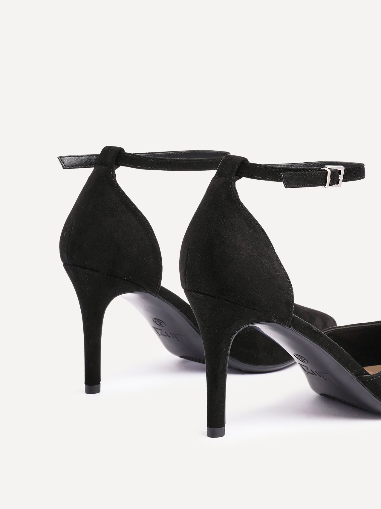 Thea Black Faux Suede Stiletto Court Heels