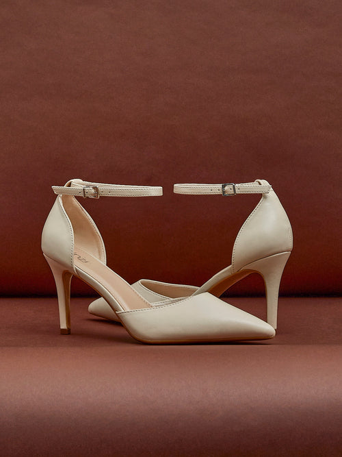 Thea Nude Faux Leather Stiletto Court Heels