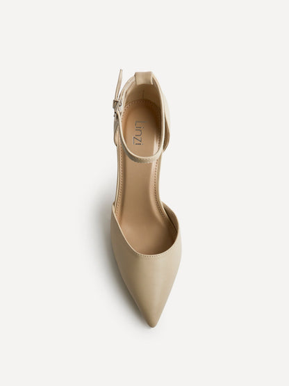 Thea Nude Faux Leather Stiletto Court Heels