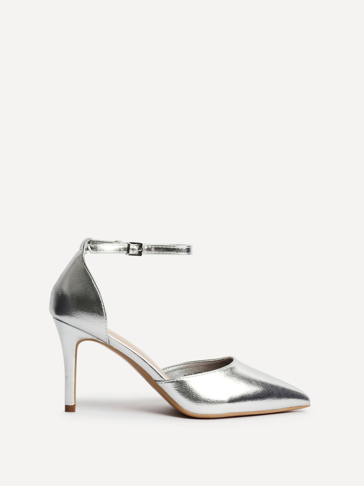 Thea Silver Faux Leather Stiletto Court Heels