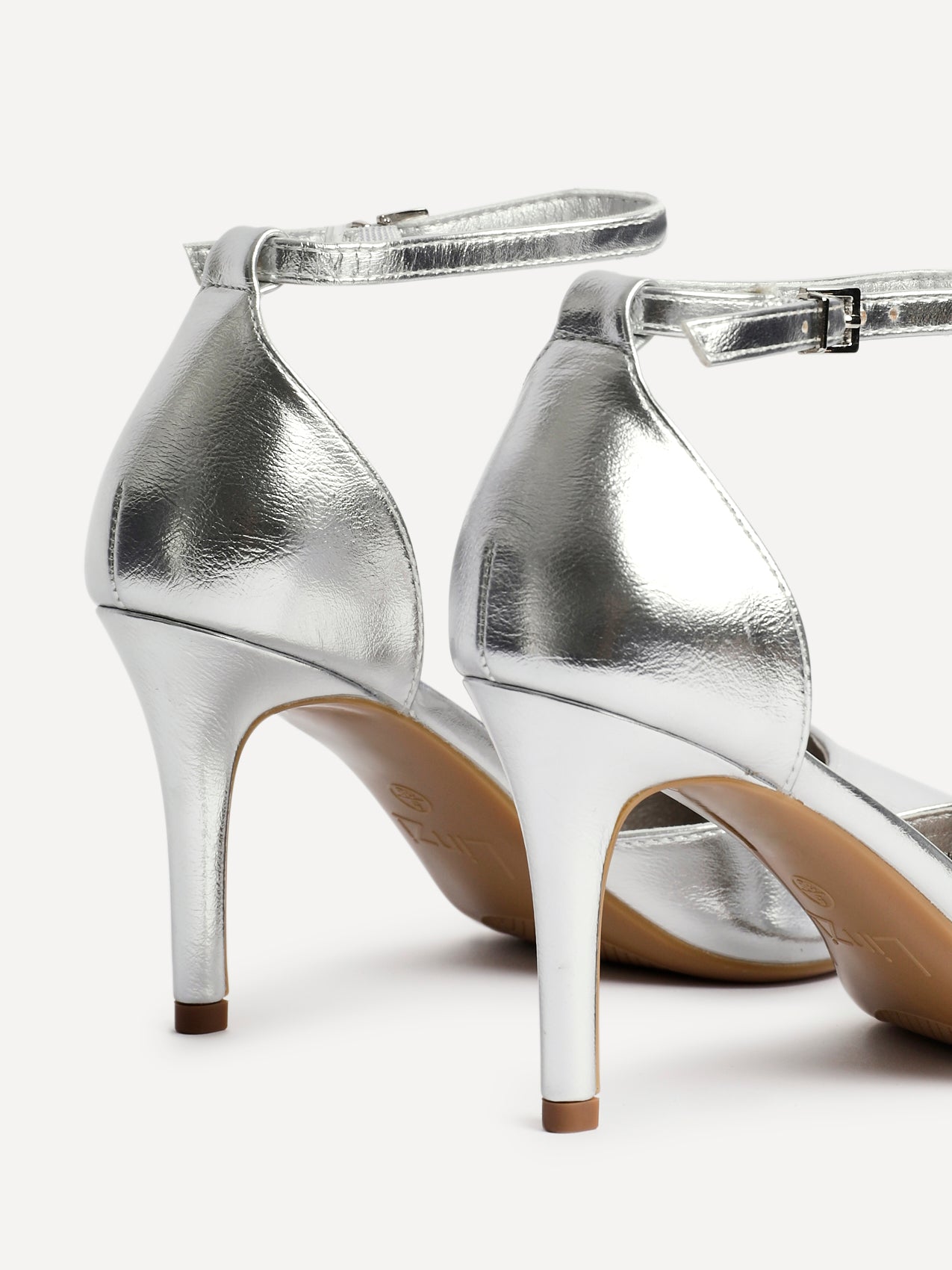 Thea Silver Faux Leather Stiletto Court Heels