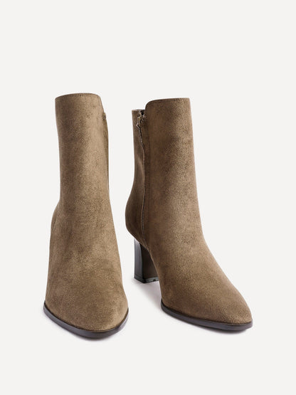 Thorn Brown Block Heeled Ankle Boots