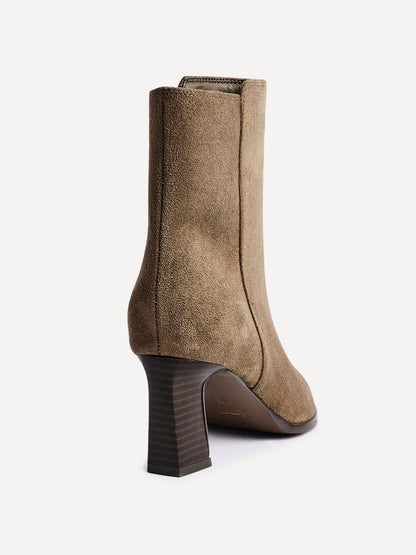Thorn Brown Block Heeled Ankle Boots