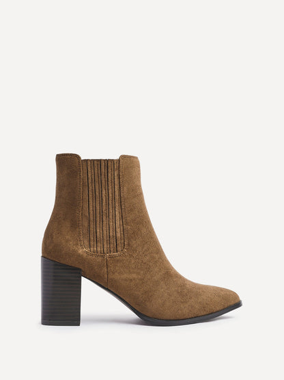 Thrive Tan Block Heeled Boots