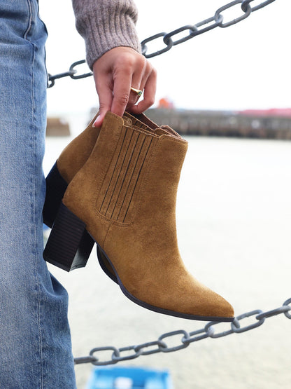 Thrive Tan Block Heeled Boots