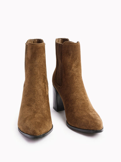 Thrive Tan Block Heeled Boots