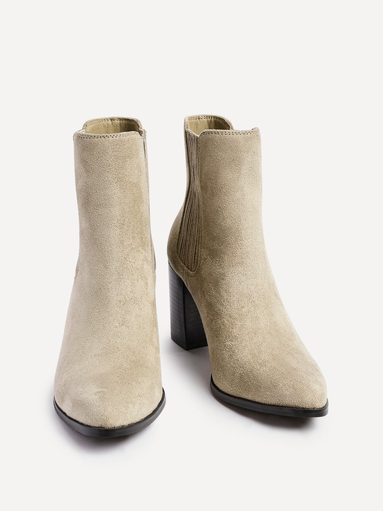 Thrive Taupe Block Heeled Boots