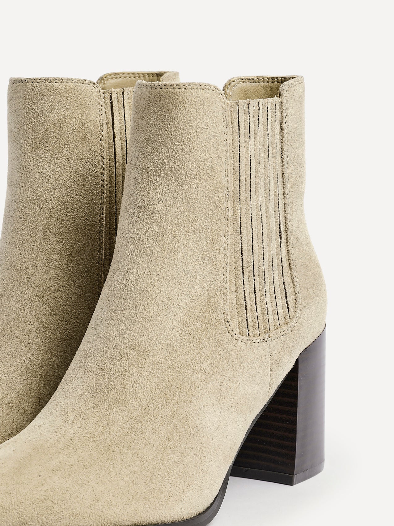 Thrive Taupe Block Heeled Boots