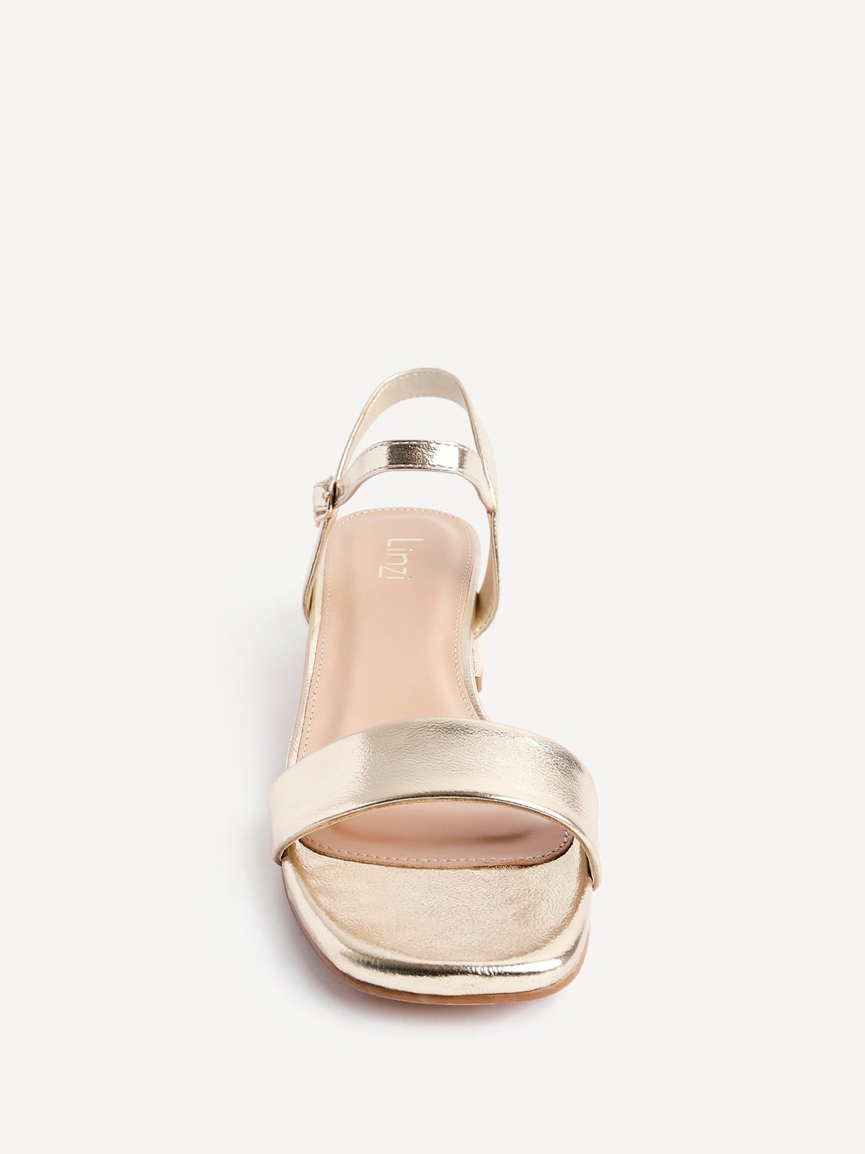 Tillie Gold Faux Leather Low Heels