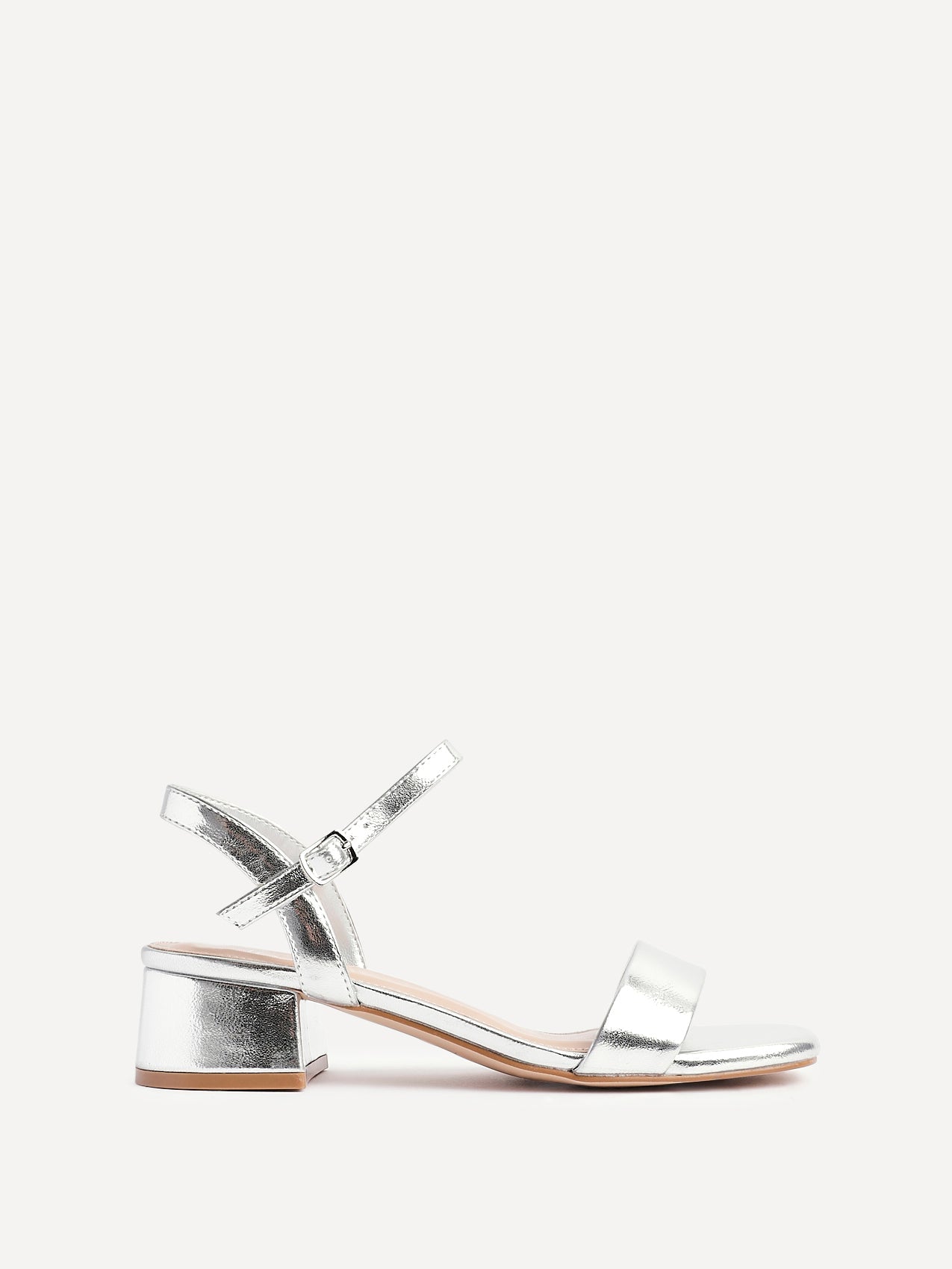Tillie Silver Faux Leather Low Heels