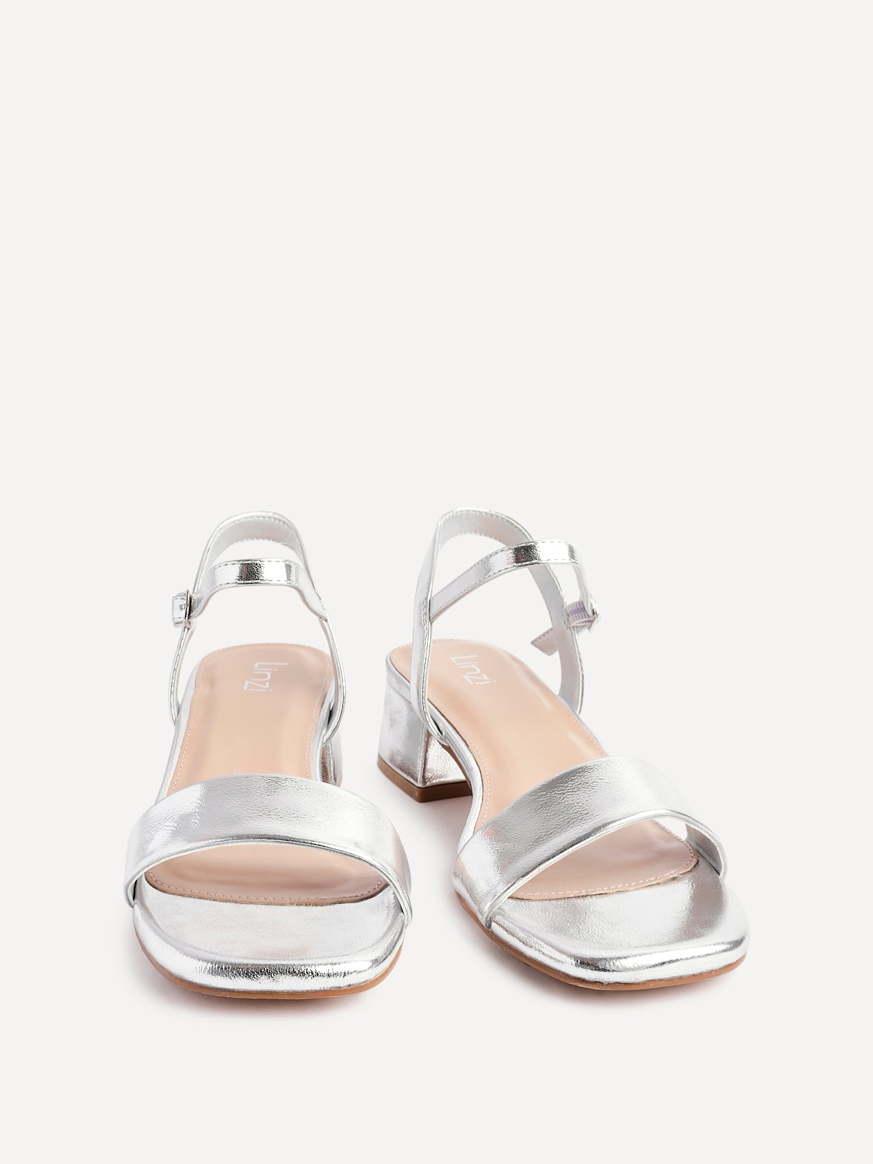 Tillie Silver Faux Leather Low Heels