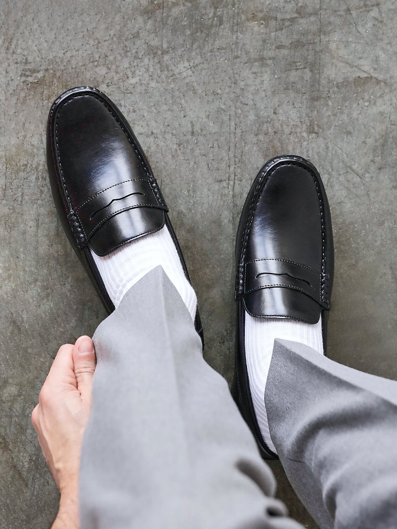 Tommaso Mens Black Faux Leather Loafers