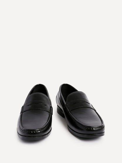 Tommaso Mens Black Faux Leather Loafers