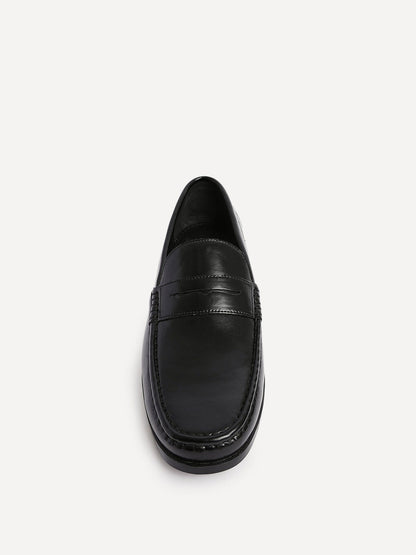 Tommaso Mens Black Faux Leather Loafers