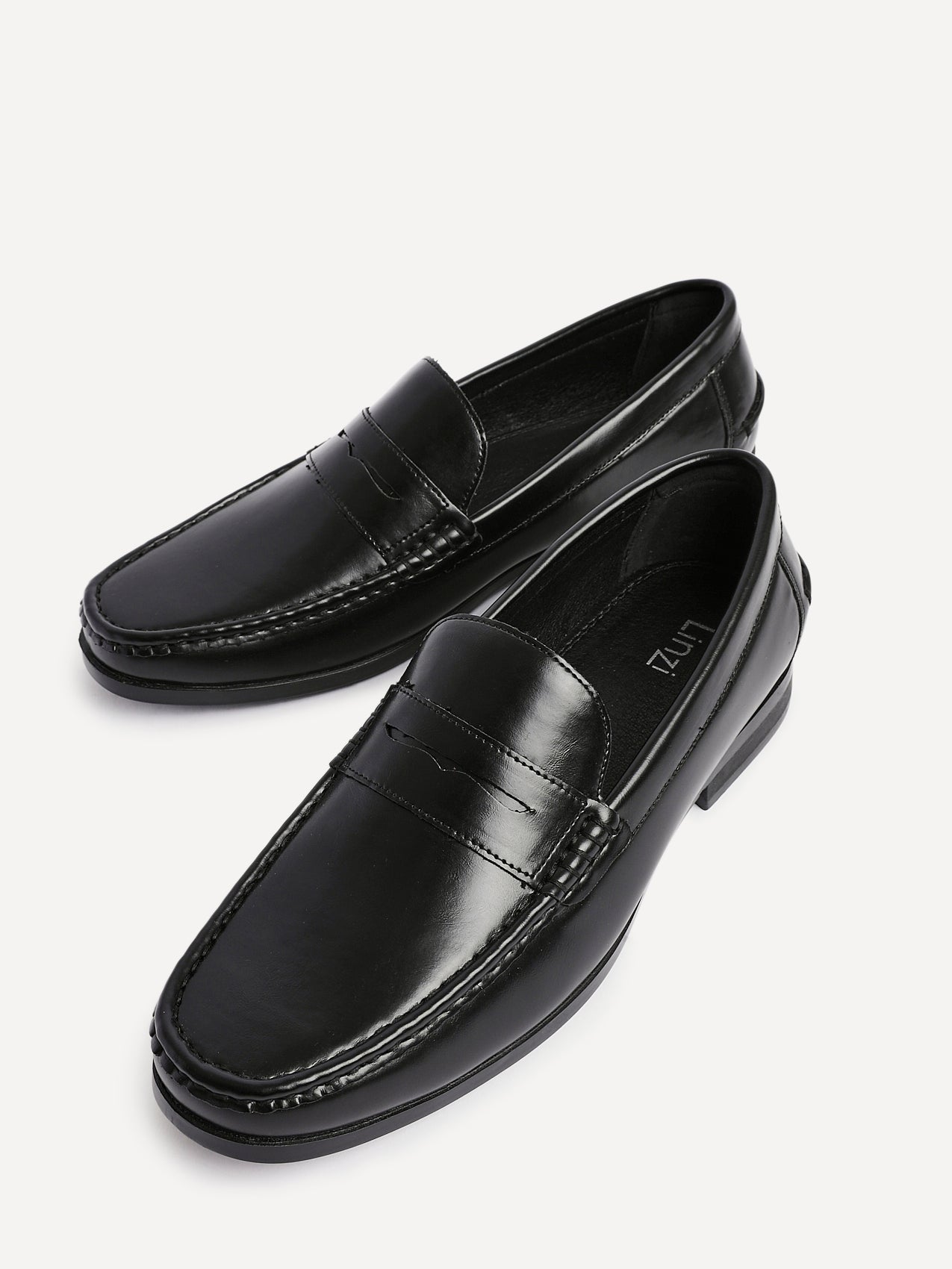 Tommaso Mens Black Faux Leather Loafers