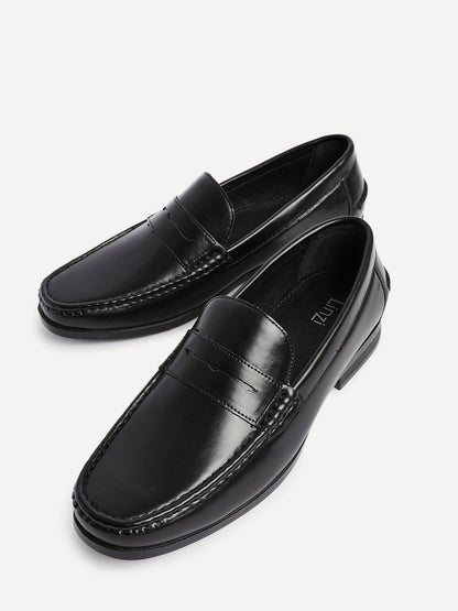 Tommaso Mens Black Faux Leather Loafers