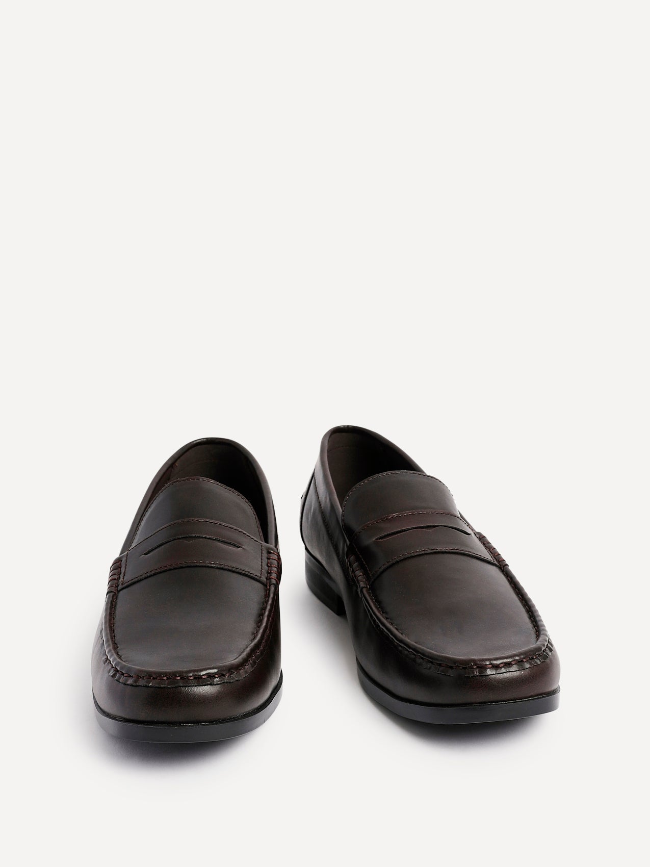 Tommaso Mens Brown Faux Leather Loafers