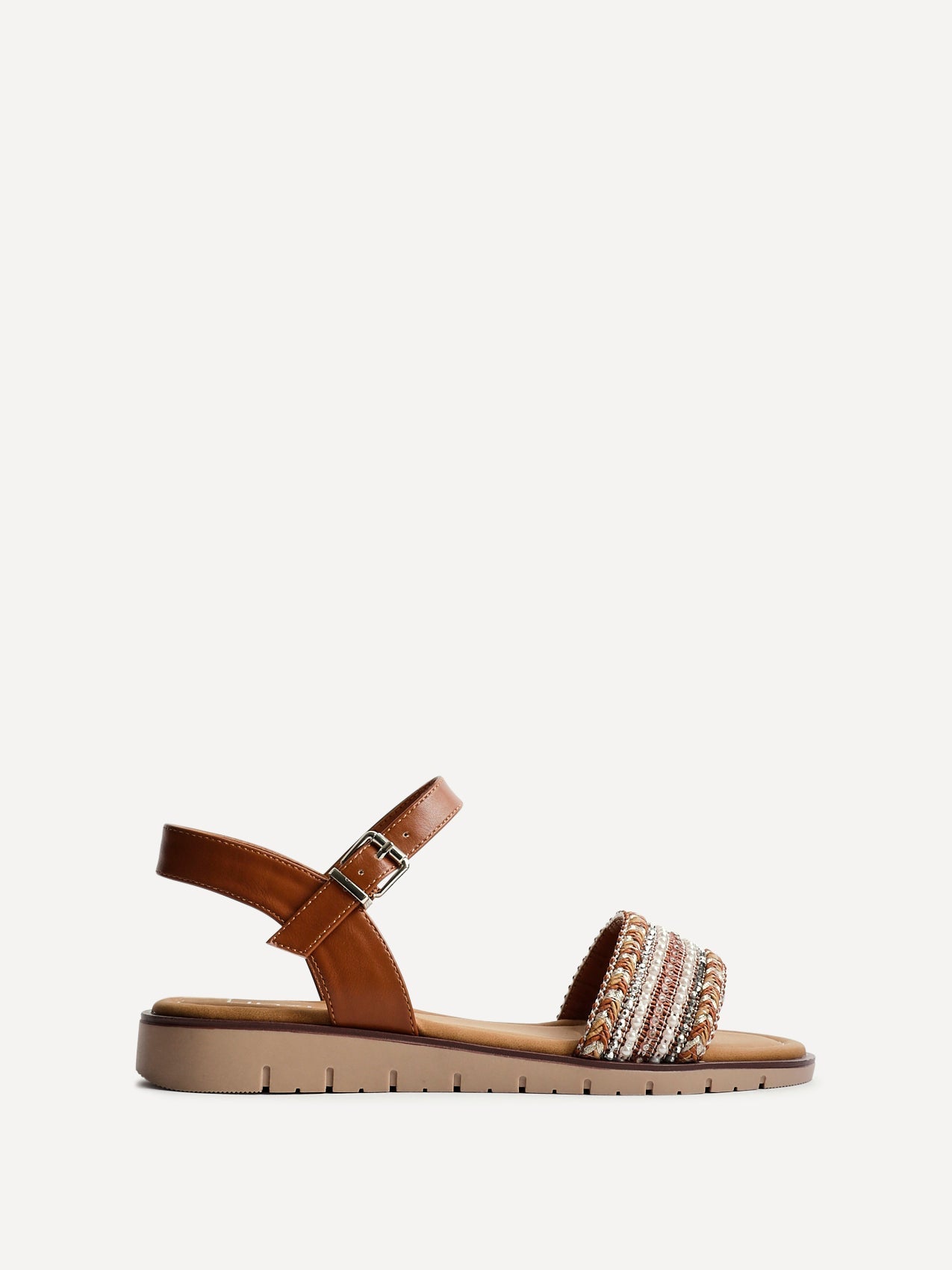 Topaz Wide Fit Tan Flat Sandals