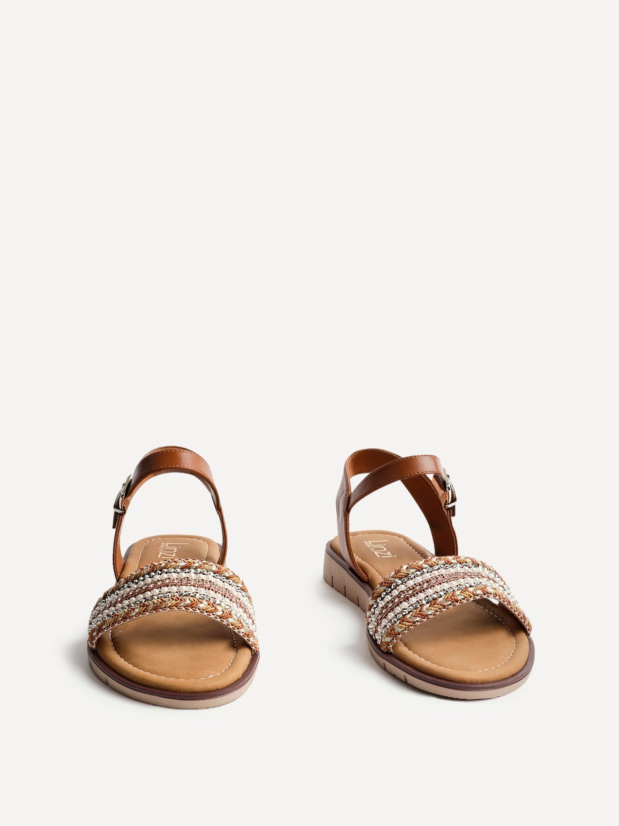 Topaz Wide Fit Tan Flat Sandals