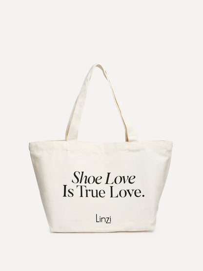 Linzi Beige Canvas Tote Bag