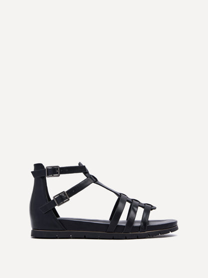 Tour Black Gladiator T-Bar Sandals
