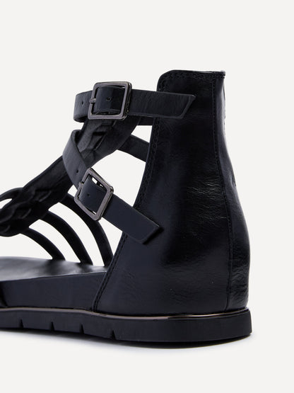 Tour Black Gladiator T-Bar Sandals