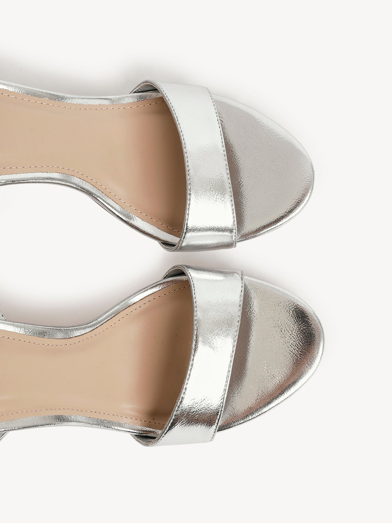 Trance Silver Faux Leather Block Heels