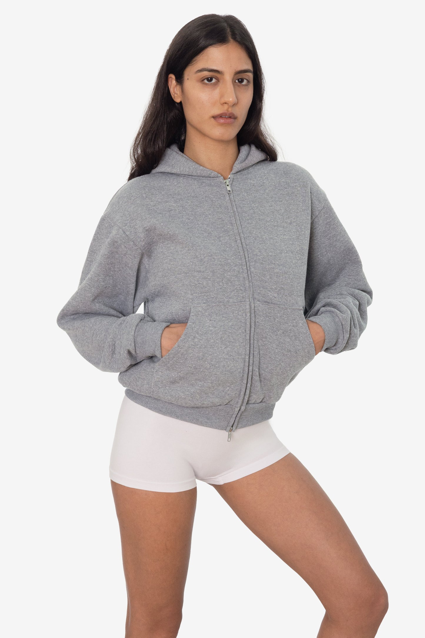 TRF10 - 12 oz. Tri-Blend Gabardine Fleece Waist Length Pull Zip Hoodie