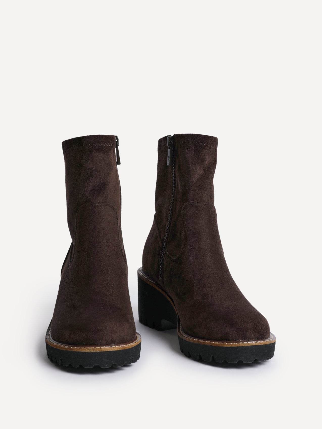 Trish Brown Faux Suede Wedged Ankle Boots