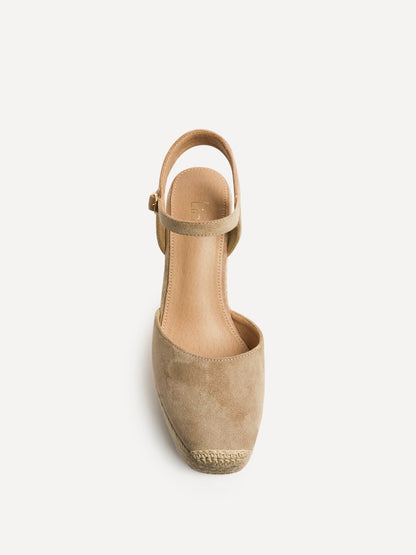 True Taupe Faux Suede Espadrille Wedges