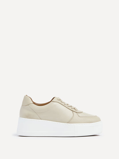 Twiggy Nude Faux Leather Trainers