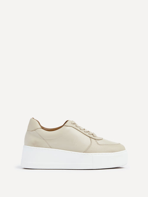 Twiggy Nude Faux Leather Trainers