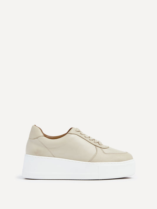Twiggy Nude Faux Leather Trainers