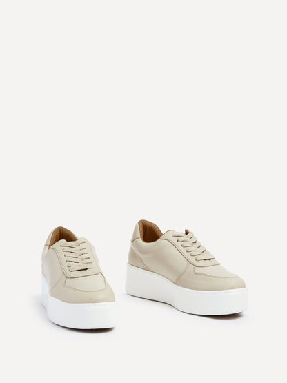 Twiggy Nude Faux Leather Trainers